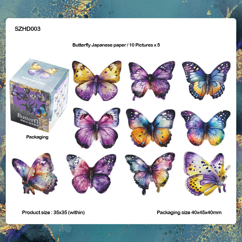 Szhd003 Butterfly Deco Stickers 50Pc