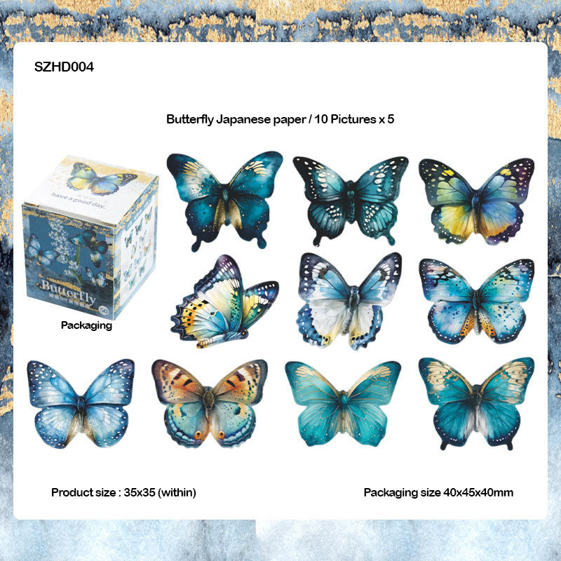 Szhd004 Butterfly Deco Stickers 50Pc