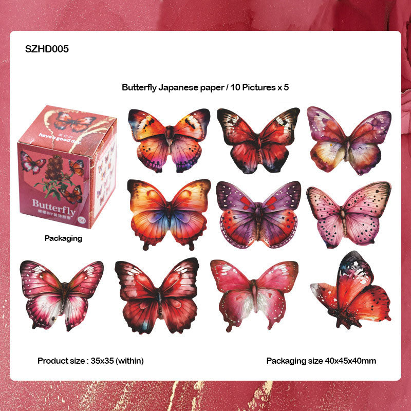 Szhd005 Butterfly Deco Stickers 50Pc