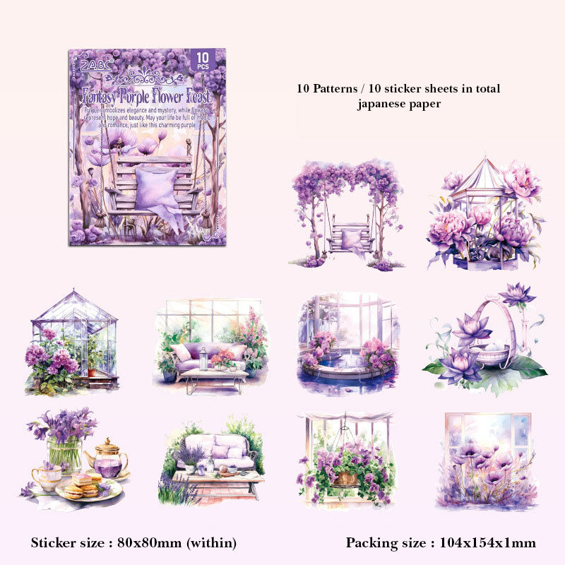 SZHJ602 - sticker pack Flower Path series of creative retro garden landscaping hand account material stickers 10