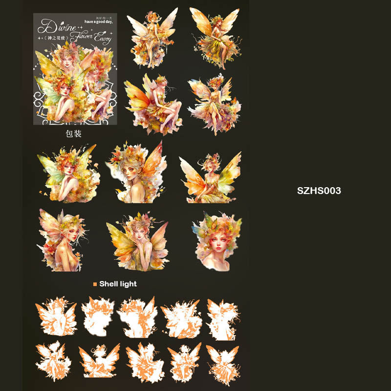 SZHS003 Flower Fairy Bronzing Sticker 10Pc