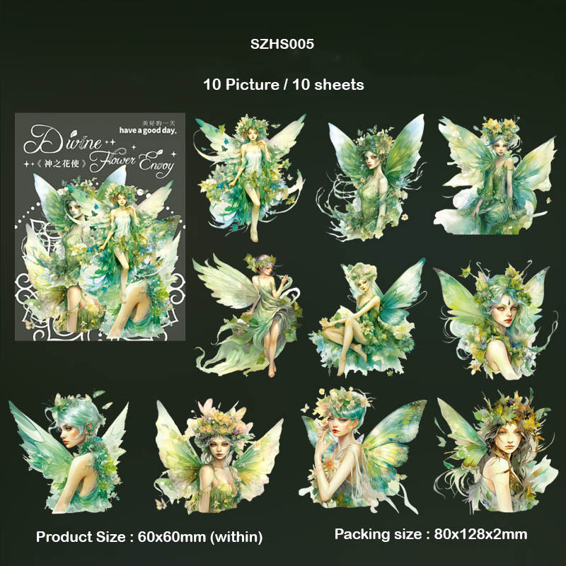 SZHS005 Flower Fairy Bronzing Sticker 10Pc