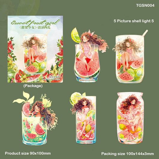 Tgsn004 Sweet Fruit Girl Deco Sticker
