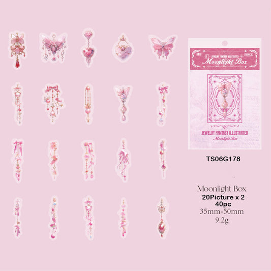 TS06G178 Jewelry Fantasy Illustrated Sticker 40Pc