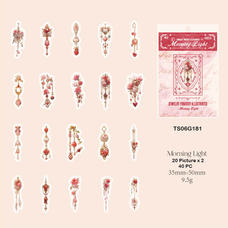 TS06G181 Jewelry Fantasy Illustrated Sticker 40Pc