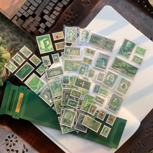 TZ2211BBI-c - Vintage Stamp Sticker| 1 Sticker Set 5 Sheets | DIY Journal Sticker | 60x200mm