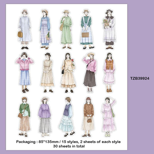 Tzb39924 Japanese Character Deco Sticker 30Pc