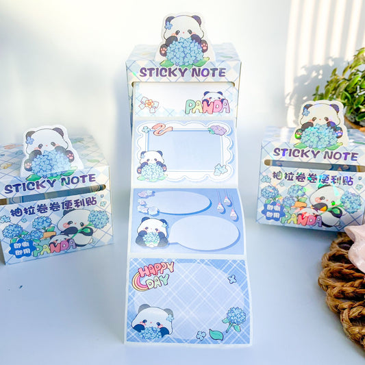 KM2755  - 1 pc Panda Kawaii Sticker Roll Blue | 48 pcs Stickers | Sticky Note | Paper Stickers