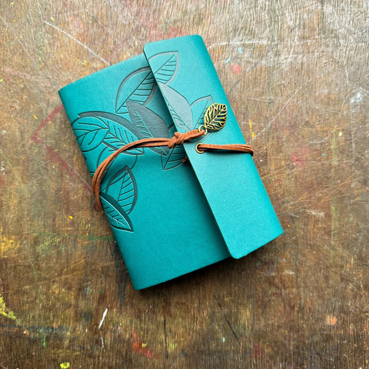 Mg265e1 A6 Vintage Journal Notebook with Craft Paper Bottle green