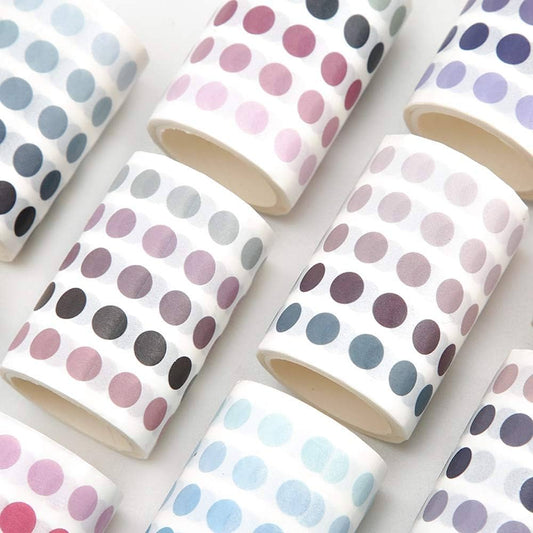 Dots Washi Tape| Small Die Cut Washi Circle Sticker| Random Washi Tape| Individual Round Dot |Masking Tape For Crafts| Scrapbooking| Journals| Planners