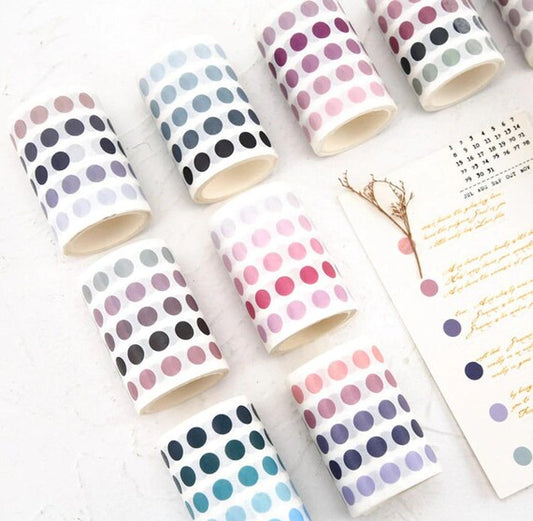 Dots Washi Tape| Small Die Cut Washi Circle Sticker| Random Washi Tape| Individual Round Dot |Masking Tape For Crafts| Scrapbooking| Journals| Planners