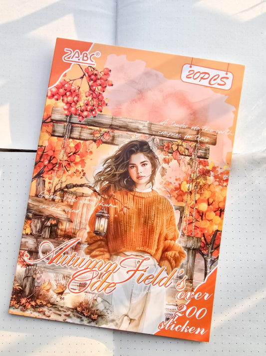 SJXS-4-03 |Autumn Fields Ode | PET Precut Big Size Sticker | 20 sheets