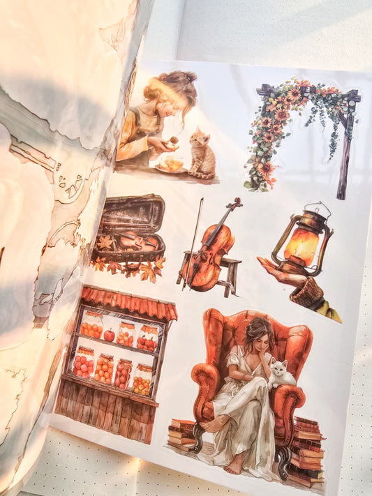 SJXS-4-03 |Autumn Fields Ode | PET Precut Big Size Sticker | 20 sheets