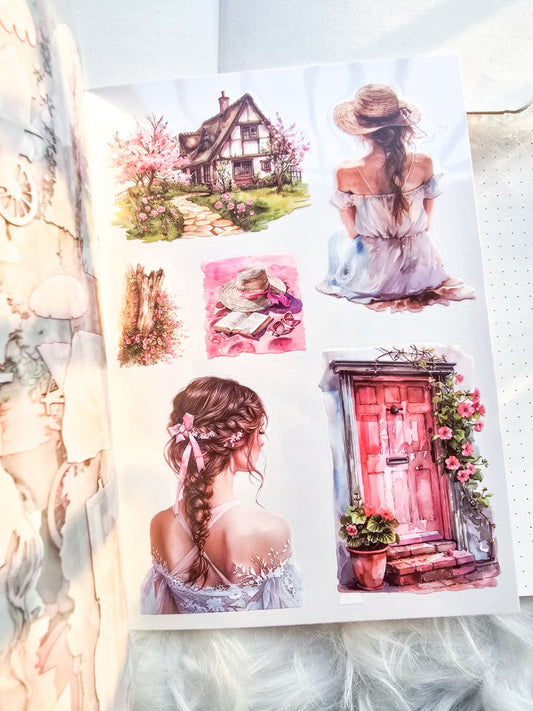 SJXS-4-02 |Coral Summer Foam | PET Precut Big Size Sticker | 20 sheets