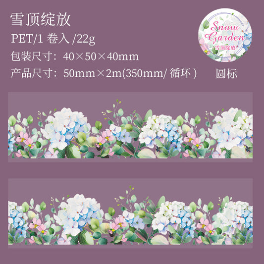 MHD-XYHY002-Floral Theme Transparent PET Sticker Roll | 50 mm | 2mtr