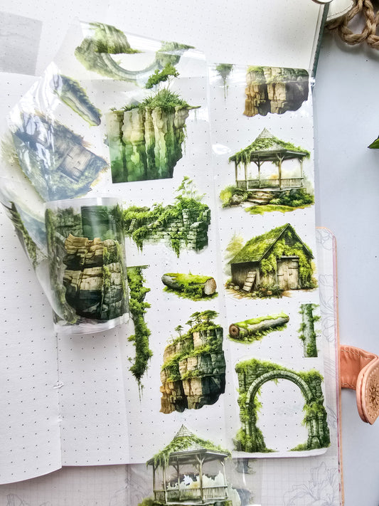 MHD-SLTX005 | Tree Leaf Transparent Sticker Roll