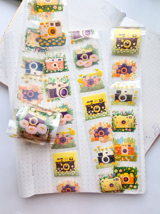 MHD-TYHY002| Transparent Pet Sticker Roll| Camera Theme
