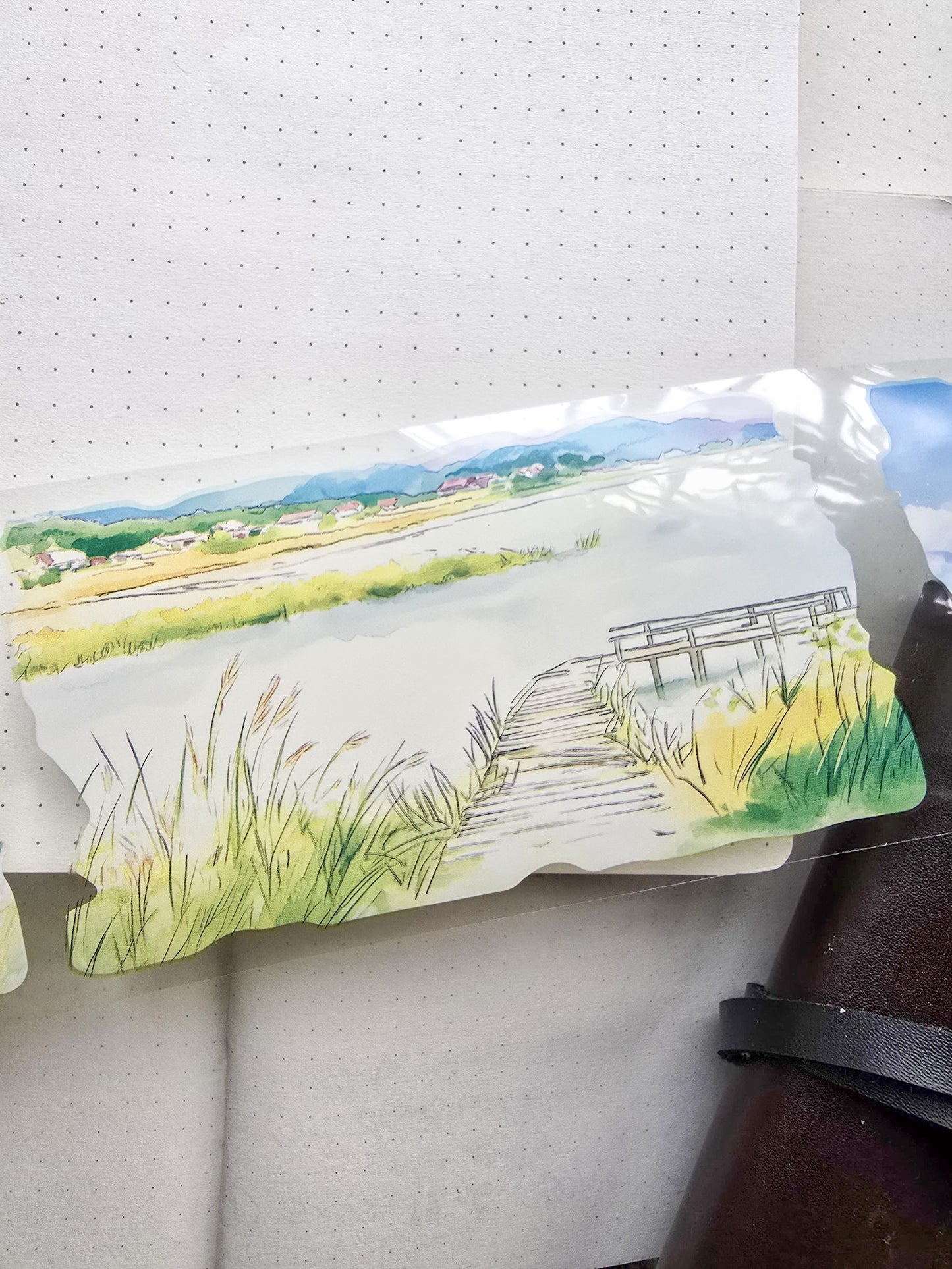 Lyly201-1 Sunset Greek Scenery Precut Sticker Roll