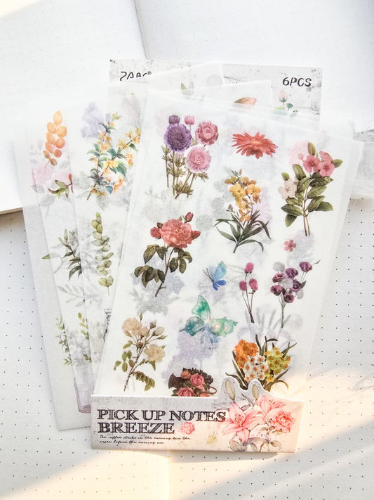 Zjwd602|G-8| Pick Up Notes Breeze Deco Sticker  | Pack Of 6 Sheet  150* 100 mm