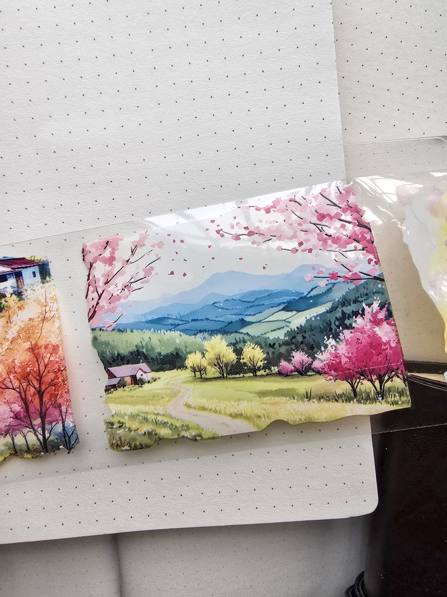 Lyly201-2 Sunset Greek Scenery Precut Sticker Roll