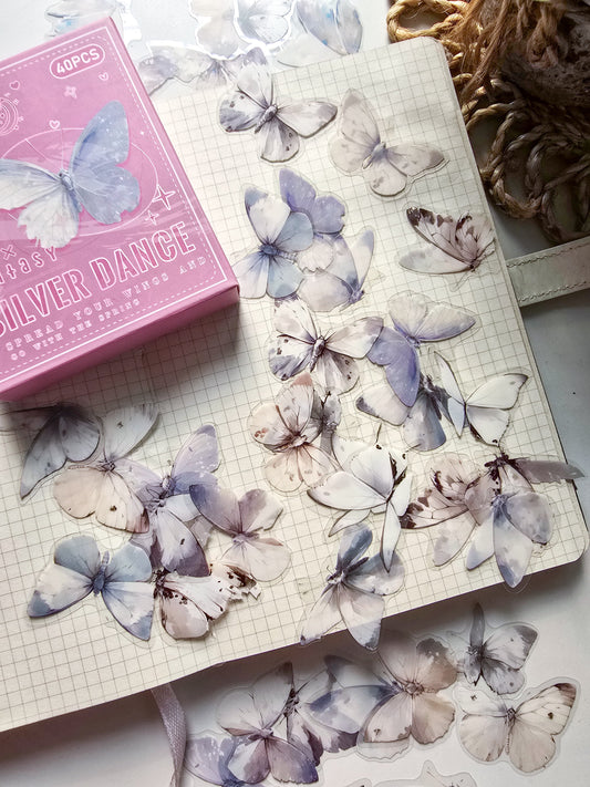 MXDY604 - pet stickers Moxiang butterfly shadow series creative stickers retro butterfly handbook material stickers