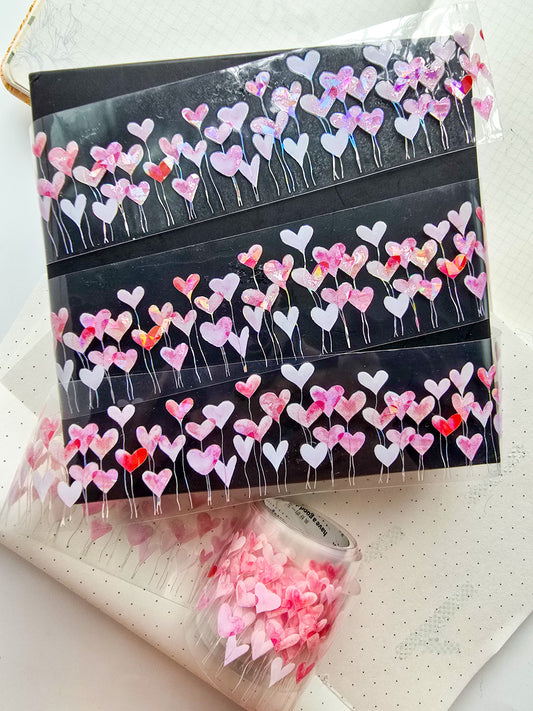 MHD-JDDX004 Transparent Love Sticker Roll  Pink