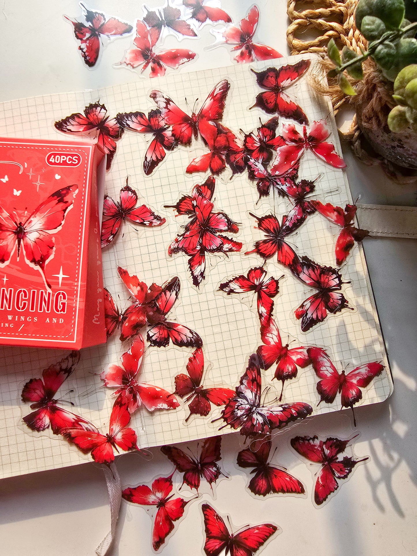 MXDY606 - pet stickers Moxiang butterfly shadow series creative stickers retro butterfly handbook material stickers