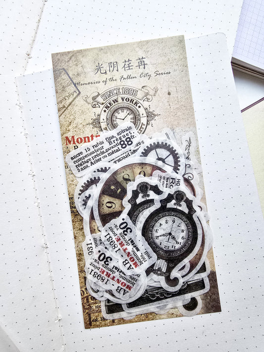 Xxtz08a005 Translucent Deco Sticker Clock Time Series | 20*3 60pcs