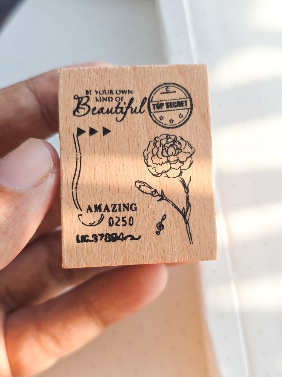 MGYJ603-2 Wooden Stamp Flower Letter