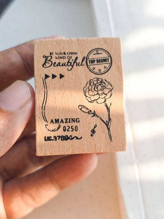 MGYJ603-2 Wooden Stamp Flower Letter