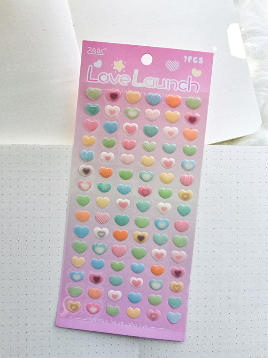 Ygth801 Love Lunch Fluffy Sticker 3D | 1 Sheet 100*185mm