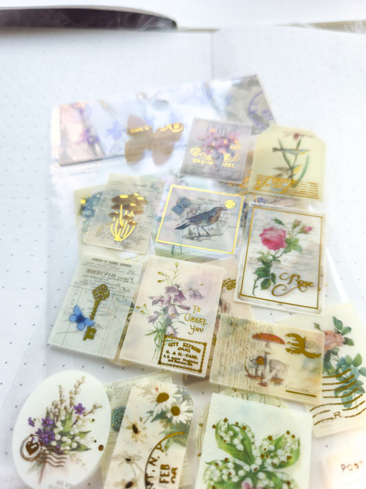 Jsnh404|G-9| Erotic Flowers Stamp Sticker Pet Sticker | Set of 2 90*35mm