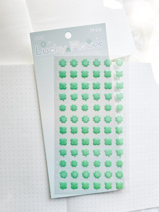 Ygth806 Lucky Leaf  Fluffy Sticker 3D | 1 Sheet 100*185mm