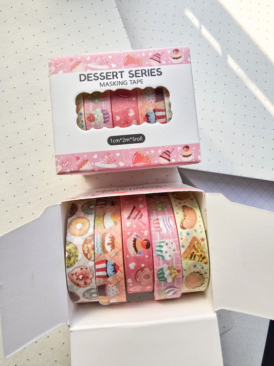 xmjd3089d- 2 Dessert Series Washi Tape Set | 1cm* 2m  set of 5