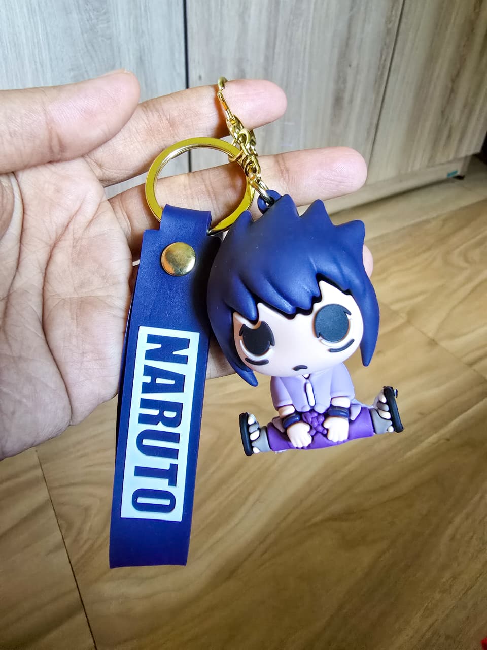 Naruto Sasuke Key Ring| New Doll Model Keychain Anime Figures| Purple & Blue