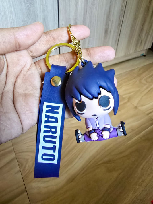 Naruto Sasuke Key Ring| New Doll Model Keychain Anime Figures| Purple & Blue