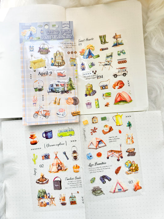 Ymcx404|G-9|Wild Fun Pine Elegant Pet Sticker Coffee | 4 Sheet 100*150 mm