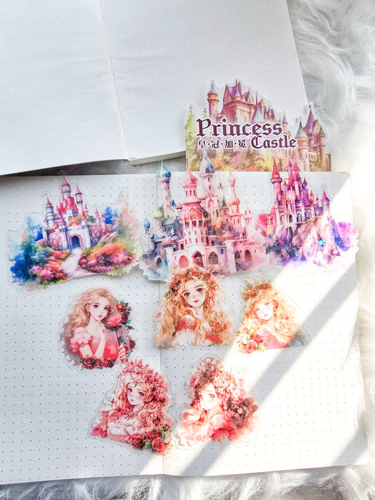 Mhdgzcb006 Princess Castle Transparent Pet Sticker Collection |8 PC