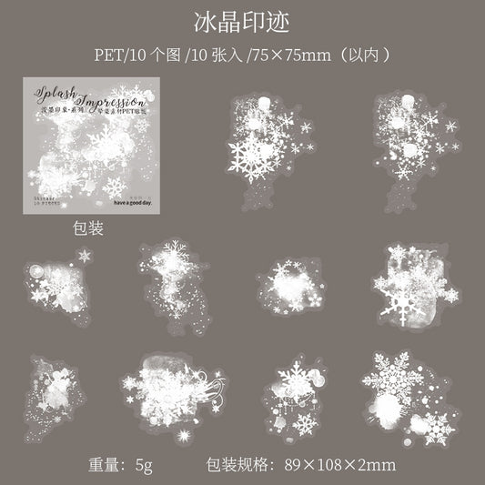 Pmyx001 Splash Impression PET Sticker | Splash collection | 10 pcs