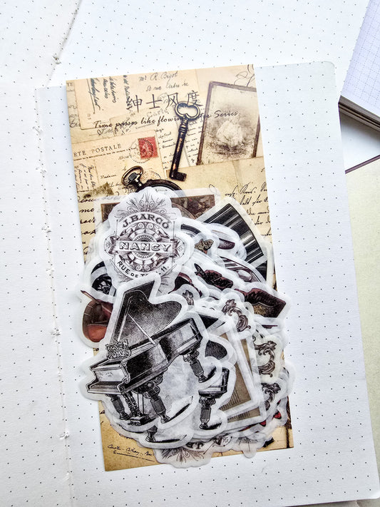 Xxtz08a003 Translucent Deco Sticker Forgotten Time Series | 20*3 60pcs