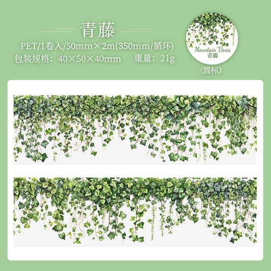 Syzt003 Floral Transparent Sticker Roll | Mountain Vines | 50mm*2 m