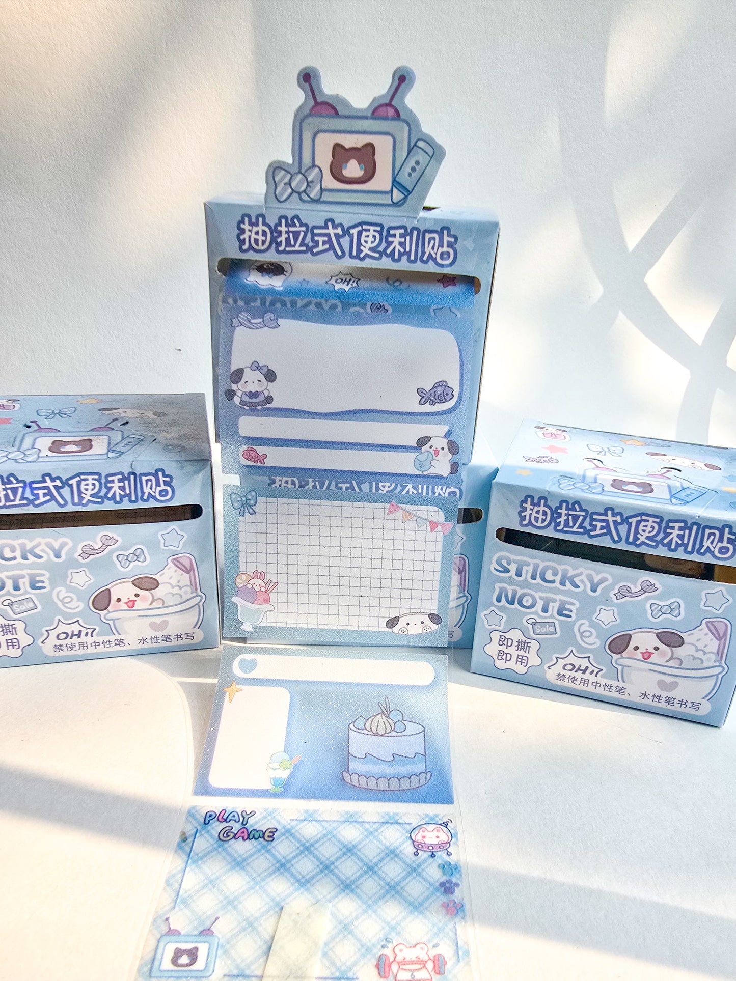 Km2759  - 1 pc Kawaii Sticker Roll Pink | 48 pcs Stickers | Pet Transparent Stickers | Bunny