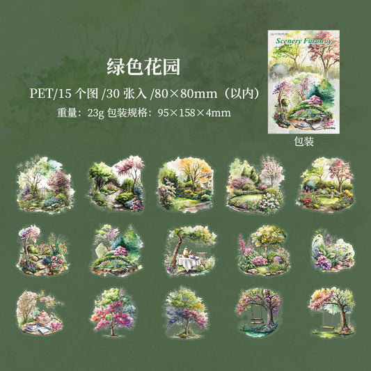 Yffj006 PET Sticker | Scenery Faraway | 15*2   30pcs