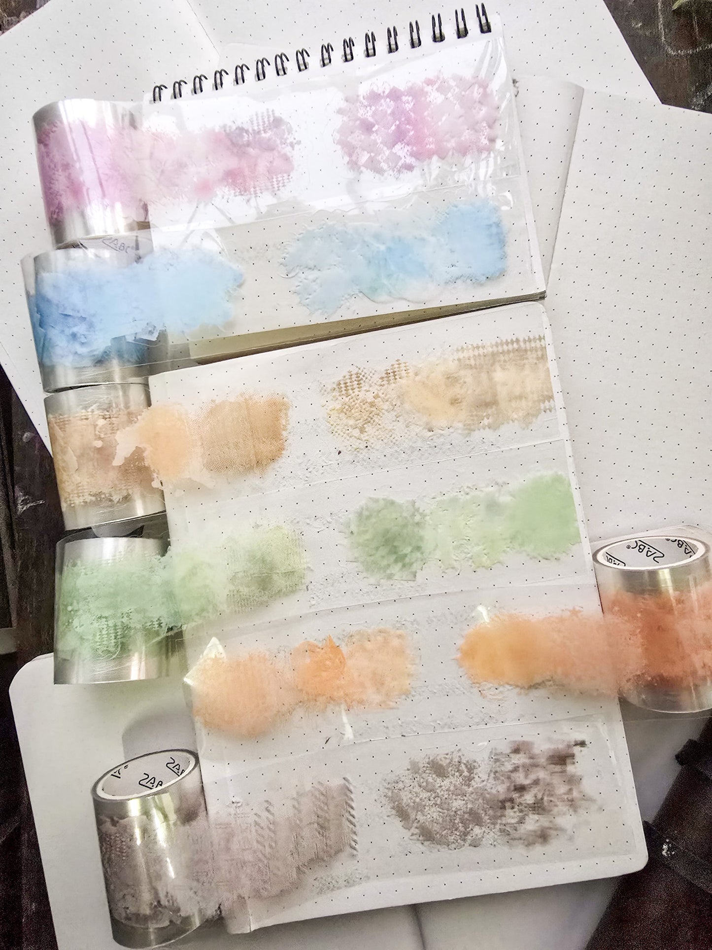 DCLY-201 Water Colour Ripples Light Colour Flow | Water Colour Series Pet Tape Sticker Roll Set of 6