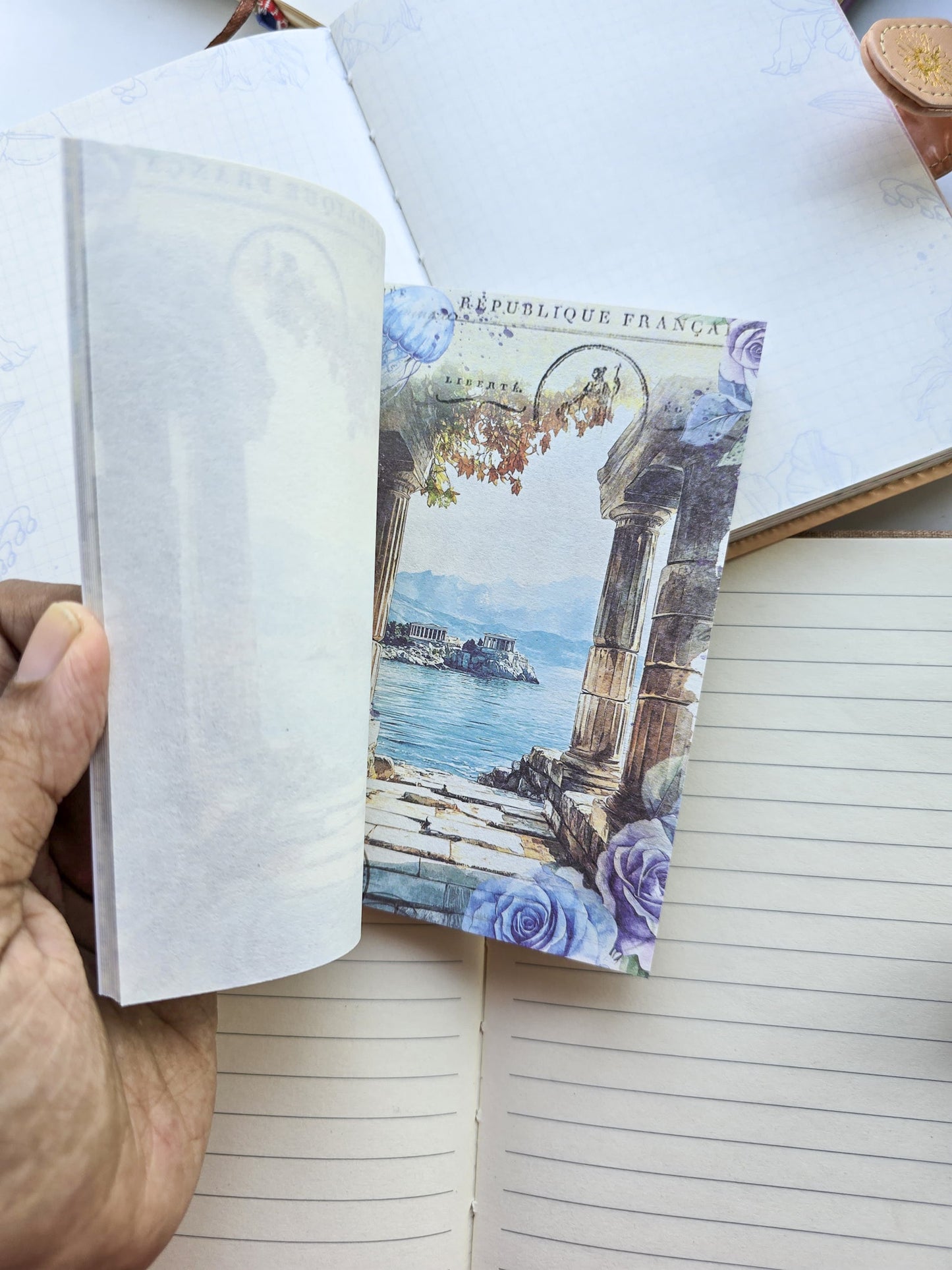 Gjdc606 Journal Paper Book | Green Blue Ripples Aegean Sea | 30 Pages 100*140mm