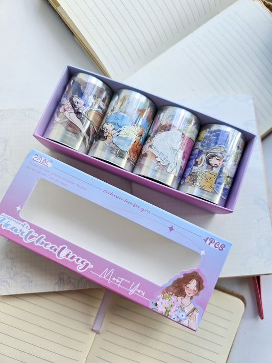 Wrsy202 Girls Sticker PET Sticker Roll  | 4 Sticker Rolls 60mm*2m