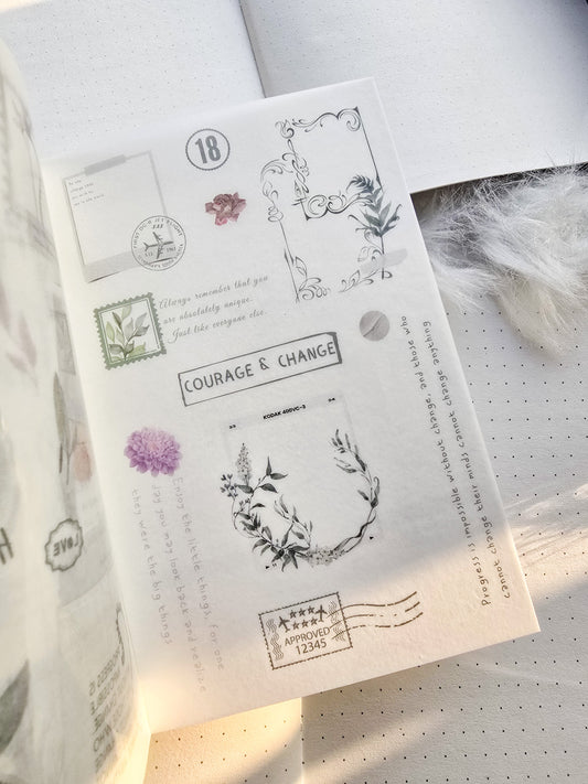 Hjys402 Forest Mint Deco And Pet Sticker Book | 20 Sheets 100*150 mm