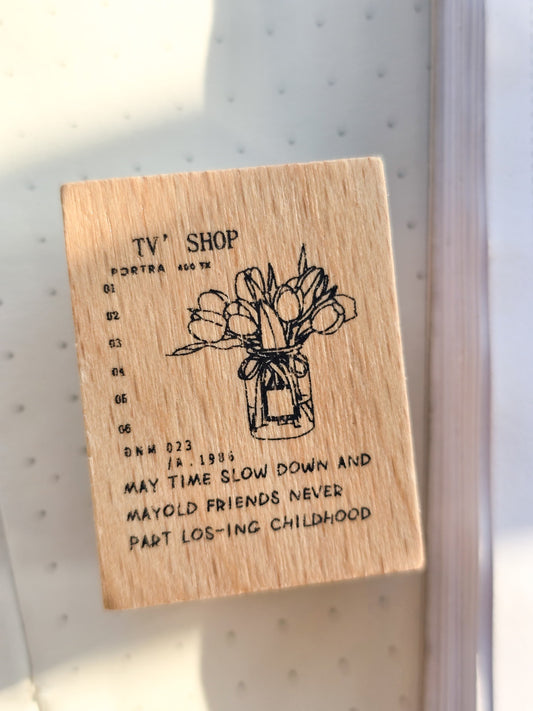 MGYJ605-3 Wooden Stamp Flower Letter