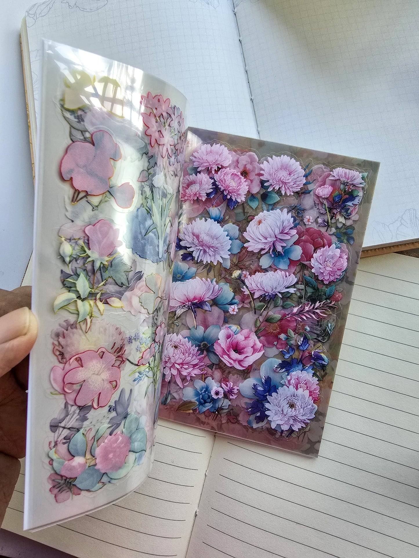 Wyhz 402|G6| PET Sticker Book Floral | Cicadas | 20 Pages 14x10cm