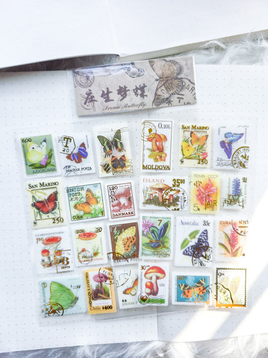 Jsnh401|G-9| Dream Butterfly  Stamp Sticker Pet Sticker | Set of 2 90*35mm